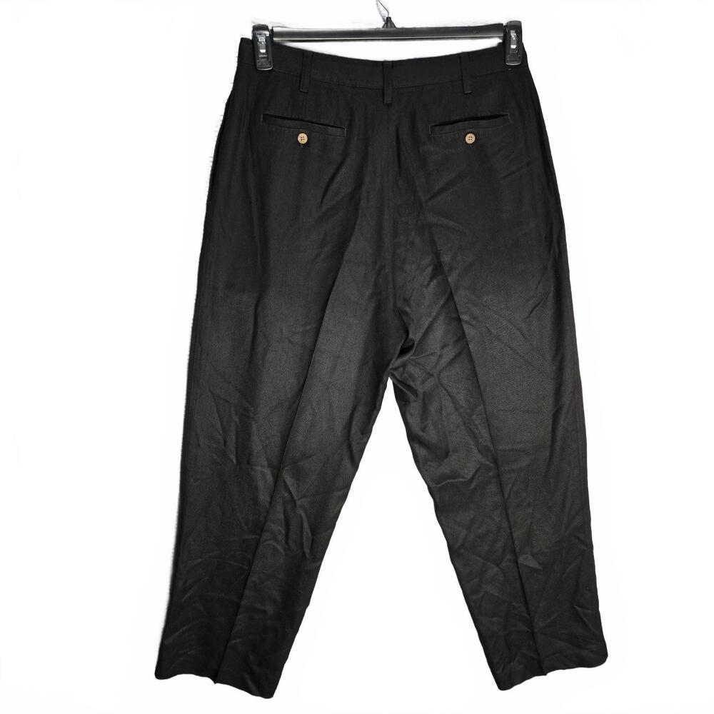 Tommy Bahama 100% Silk Pleated Dress Pants Men's 36 Black Luxury Relaxed Chino - Picture 2 of 8